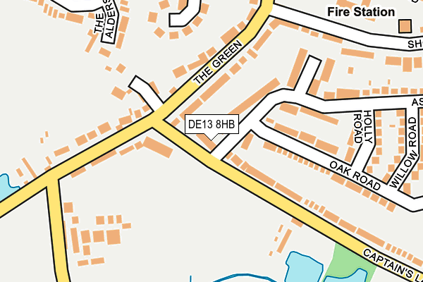 DE13 8HB map - OS OpenMap – Local (Ordnance Survey)