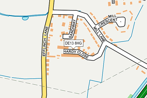 DE13 8HG map - OS OpenMap – Local (Ordnance Survey)