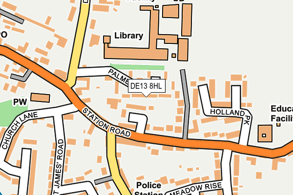 DE13 8HL map - OS OpenMap – Local (Ordnance Survey)
