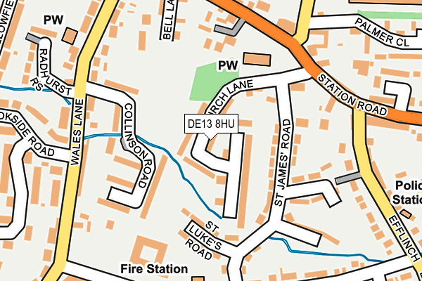 DE13 8HU map - OS OpenMap – Local (Ordnance Survey)