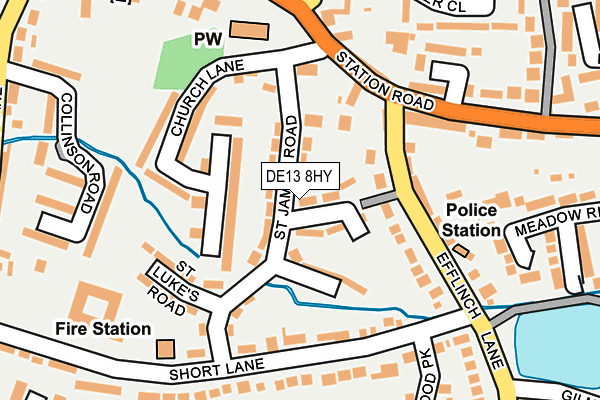 DE13 8HY map - OS OpenMap – Local (Ordnance Survey)