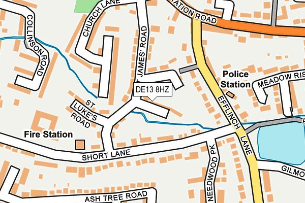 DE13 8HZ map - OS OpenMap – Local (Ordnance Survey)