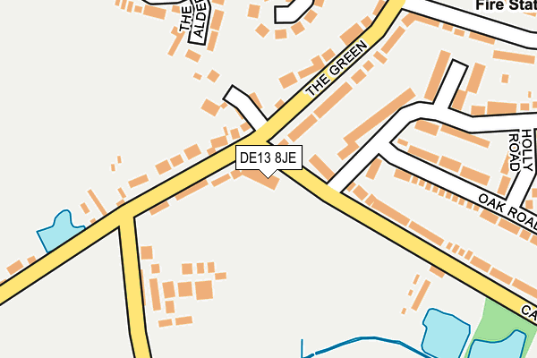 DE13 8JE map - OS OpenMap – Local (Ordnance Survey)
