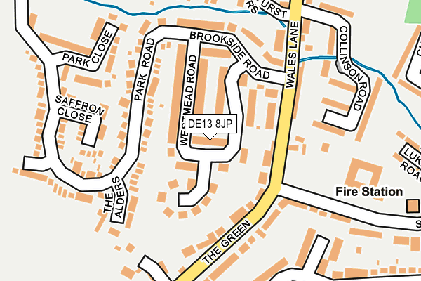 DE13 8JP map - OS OpenMap – Local (Ordnance Survey)