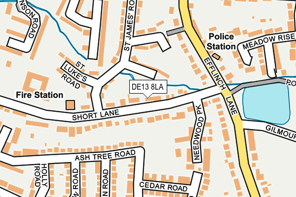 DE13 8LA map - OS OpenMap – Local (Ordnance Survey)