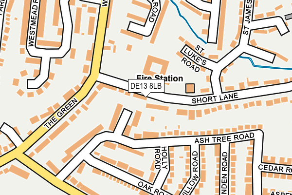 DE13 8LB map - OS OpenMap – Local (Ordnance Survey)