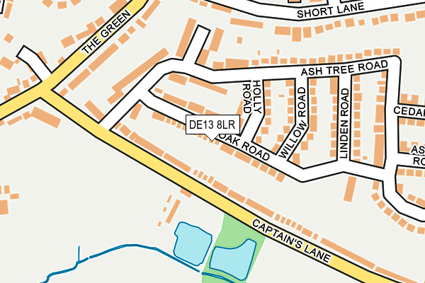 DE13 8LR map - OS OpenMap – Local (Ordnance Survey)