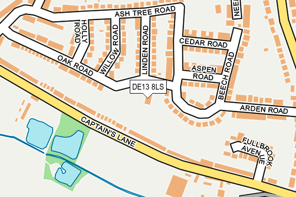 DE13 8LS map - OS OpenMap – Local (Ordnance Survey)