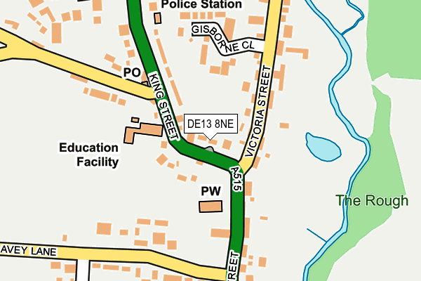DE13 8NE map - OS OpenMap – Local (Ordnance Survey)