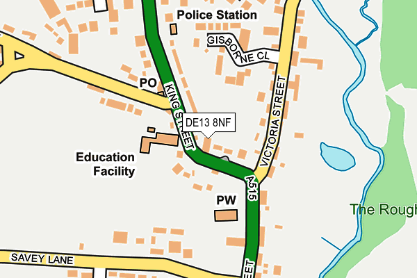 DE13 8NF map - OS OpenMap – Local (Ordnance Survey)