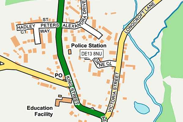 DE13 8NU map - OS OpenMap – Local (Ordnance Survey)