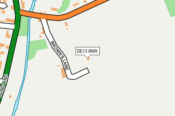 DE13 8NW map - OS OpenMap – Local (Ordnance Survey)