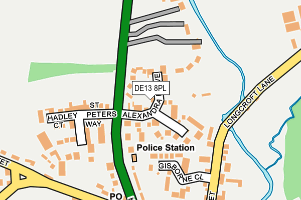 DE13 8PL map - OS OpenMap – Local (Ordnance Survey)