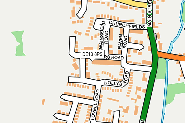 DE13 8PS map - OS OpenMap – Local (Ordnance Survey)