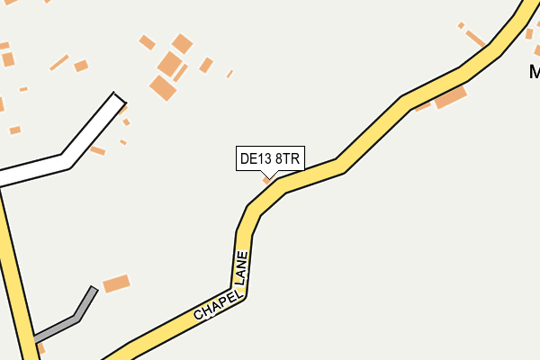 DE13 8TR map - OS OpenMap – Local (Ordnance Survey)
