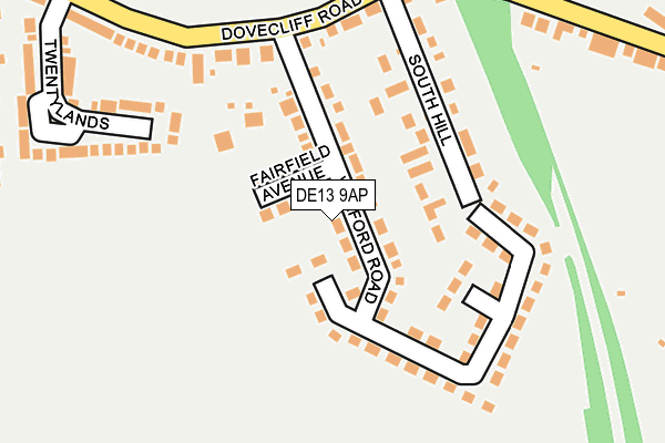 DE13 9AP map - OS OpenMap – Local (Ordnance Survey)