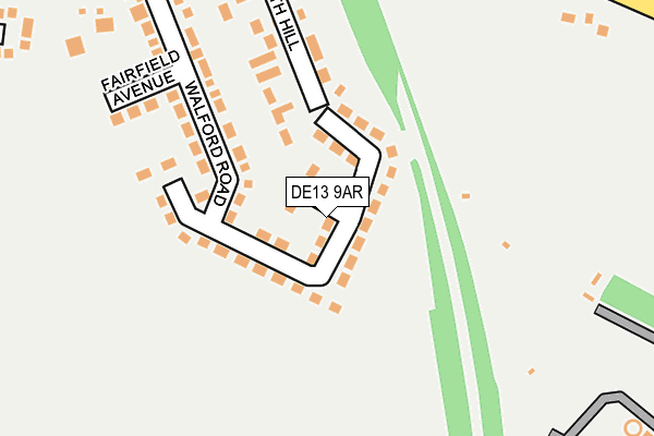 DE13 9AR map - OS OpenMap – Local (Ordnance Survey)