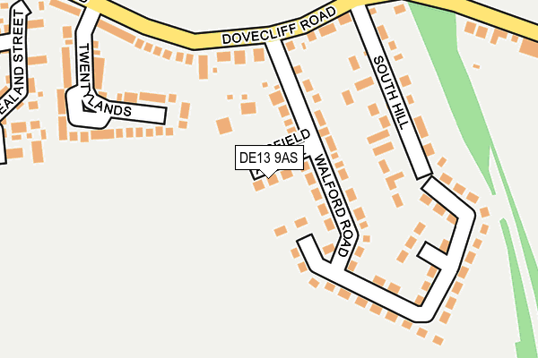 DE13 9AS map - OS OpenMap – Local (Ordnance Survey)