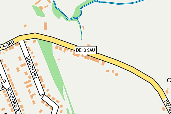 DE13 9AU map - OS OpenMap – Local (Ordnance Survey)