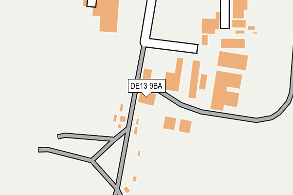 DE13 9BA map - OS OpenMap – Local (Ordnance Survey)