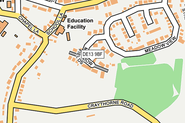 DE13 9BF map - OS OpenMap – Local (Ordnance Survey)