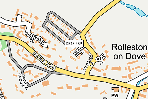 DE13 9BP map - OS OpenMap – Local (Ordnance Survey)