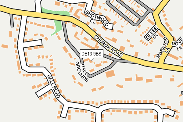 DE13 9BS map - OS OpenMap – Local (Ordnance Survey)
