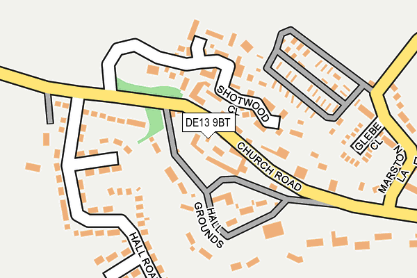 DE13 9BT map - OS OpenMap – Local (Ordnance Survey)