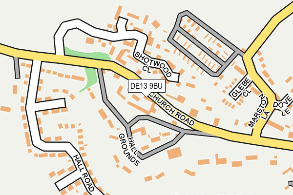 DE13 9BU map - OS OpenMap – Local (Ordnance Survey)