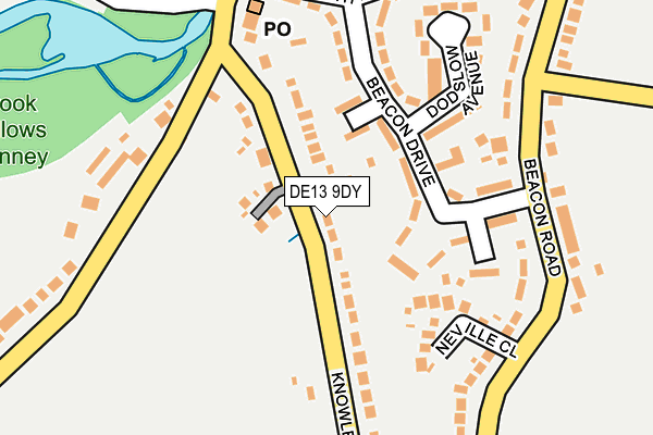 DE13 9DY map - OS OpenMap – Local (Ordnance Survey)
