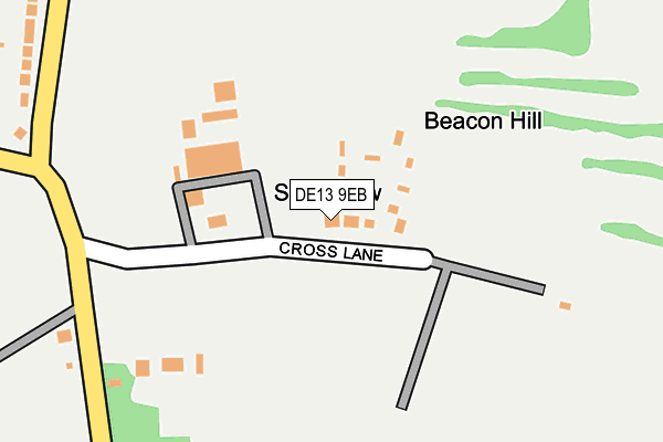 DE13 9EB map - OS OpenMap – Local (Ordnance Survey)