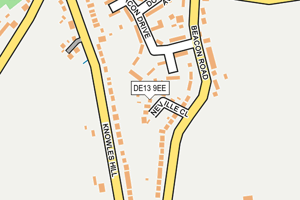 DE13 9EE map - OS OpenMap – Local (Ordnance Survey)