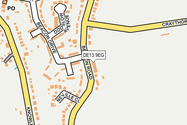 DE13 9EG map - OS OpenMap – Local (Ordnance Survey)