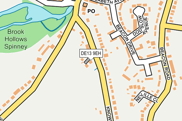 DE13 9EH map - OS OpenMap – Local (Ordnance Survey)
