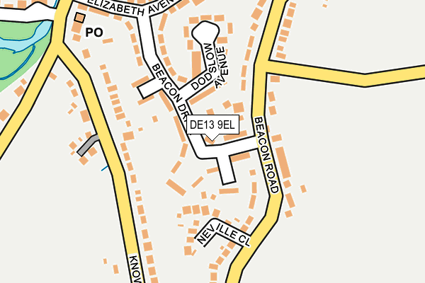 DE13 9EL map - OS OpenMap – Local (Ordnance Survey)