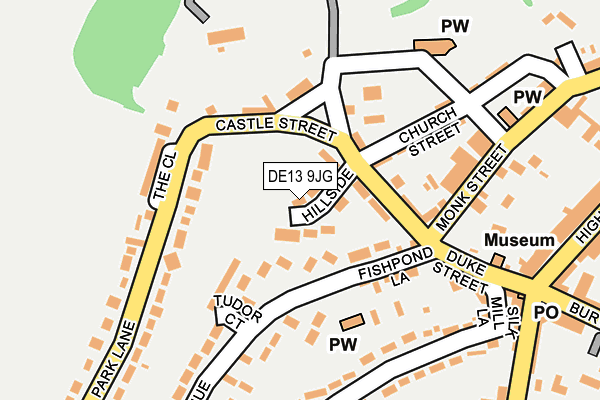 DE13 9JG map - OS OpenMap – Local (Ordnance Survey)