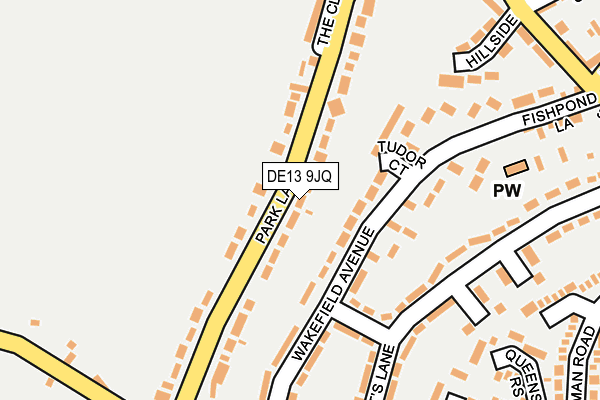 DE13 9JQ map - OS OpenMap – Local (Ordnance Survey)