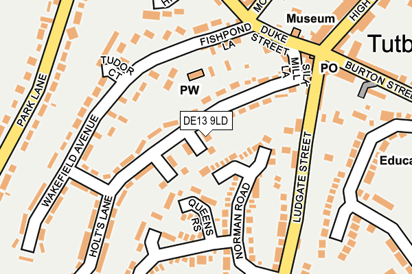 DE13 9LD map - OS OpenMap – Local (Ordnance Survey)