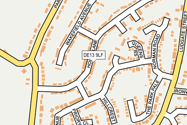DE13 9LF map - OS OpenMap – Local (Ordnance Survey)