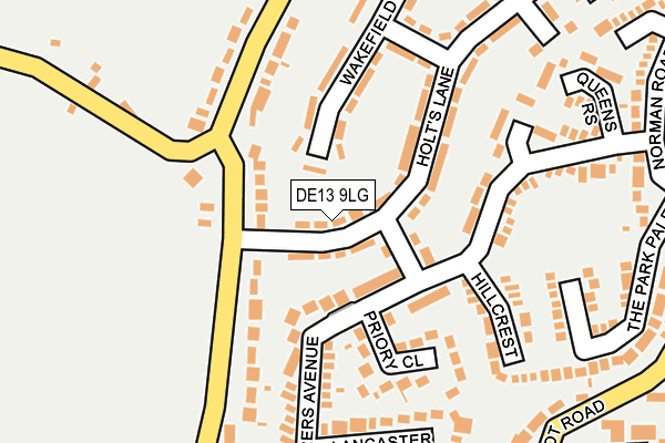 DE13 9LG map - OS OpenMap – Local (Ordnance Survey)