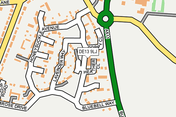 DE13 9LJ map - OS OpenMap – Local (Ordnance Survey)