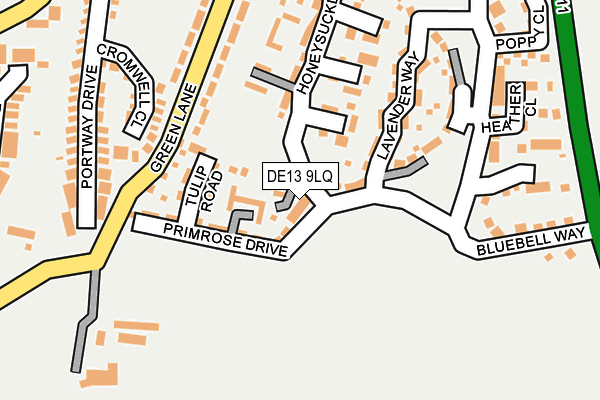 DE13 9LQ map - OS OpenMap – Local (Ordnance Survey)