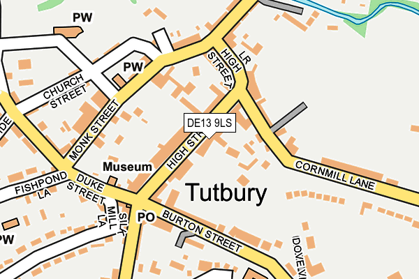 Map of TUTBURY GRILL LTD at local scale