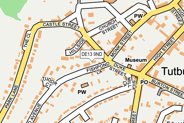 DE13 9ND map - OS OpenMap – Local (Ordnance Survey)