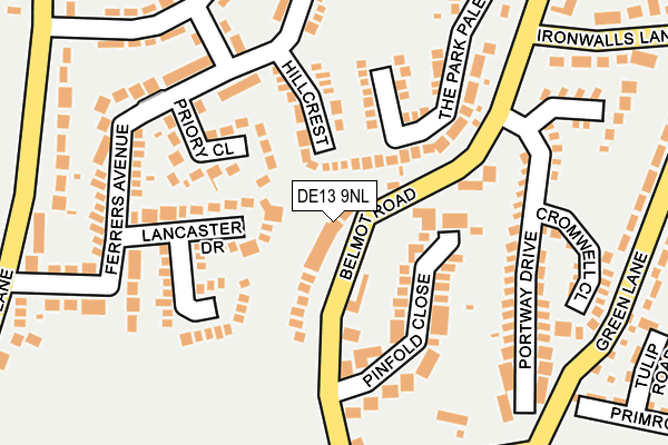 DE13 9NL map - OS OpenMap – Local (Ordnance Survey)