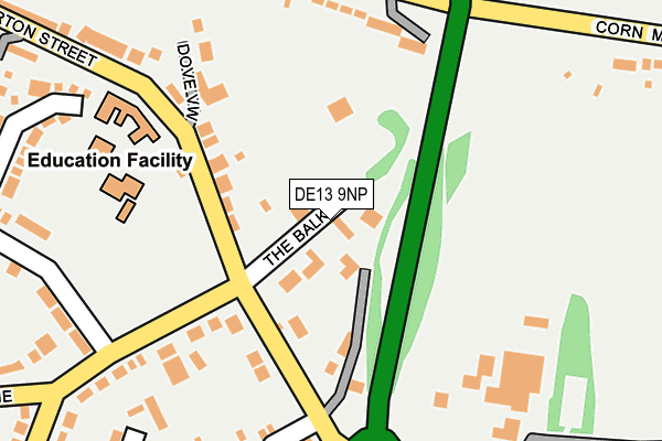 DE13 9NP map - OS OpenMap – Local (Ordnance Survey)