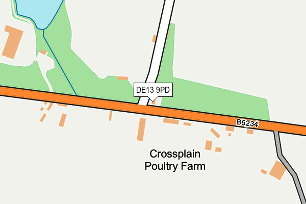 DE13 9PD map - OS OpenMap – Local (Ordnance Survey)