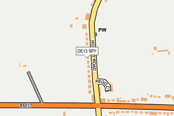 DE13 9PY map - OS OpenMap – Local (Ordnance Survey)
