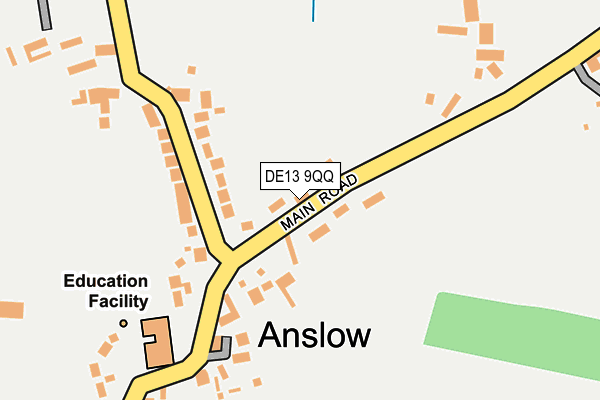 DE13 9QQ map - OS OpenMap – Local (Ordnance Survey)