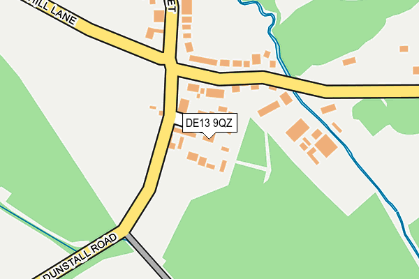 DE13 9QZ map - OS OpenMap – Local (Ordnance Survey)